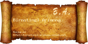 Birnstingl Arianna névjegykártya